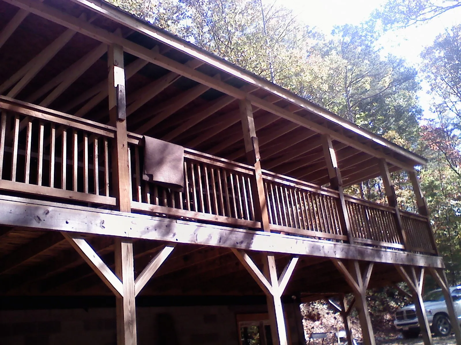 Timber framing under a new elevated porch and deck — Roof Leak Repair in Marble Rock by Roofing Brothers